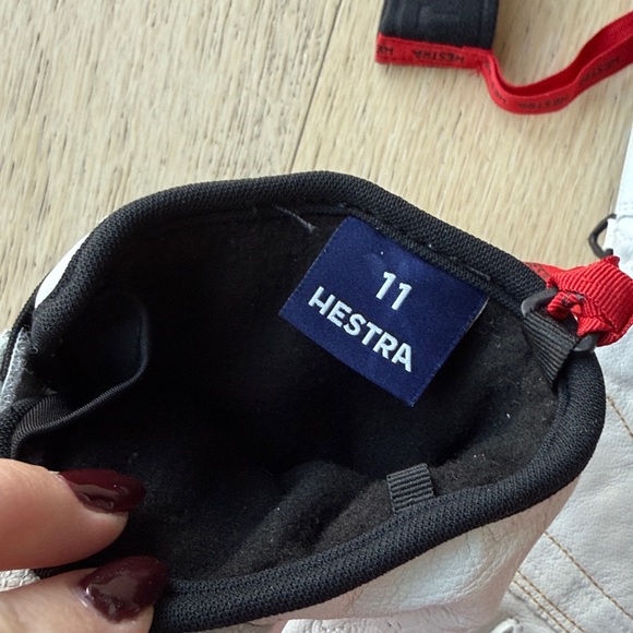 Hestra Black and White Gloves with Gold Accents - Picture 4 of 4